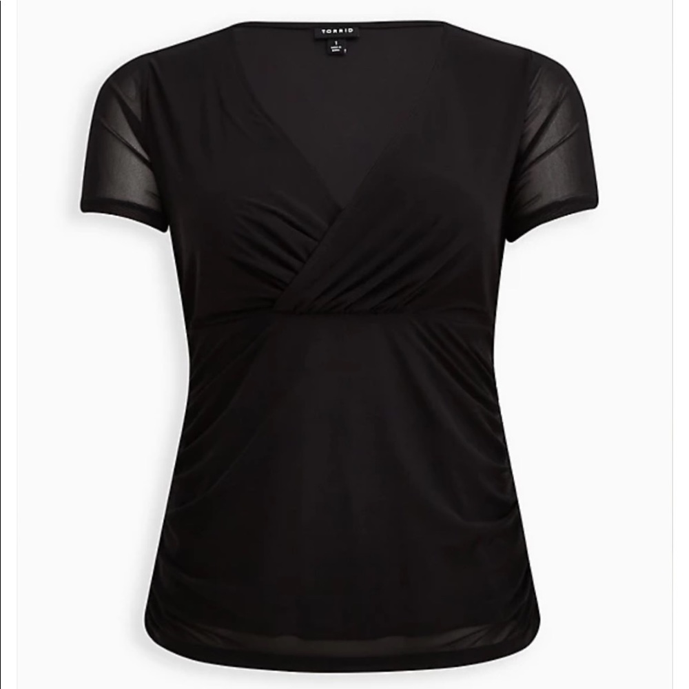 Vneck mesh top